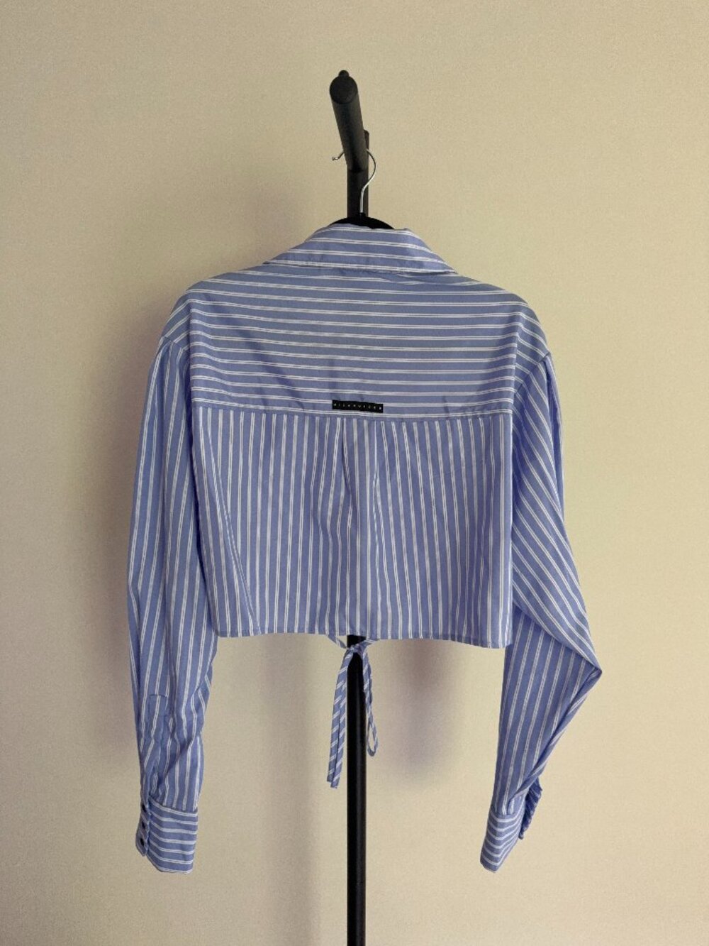 Missguided Striped Cropped Button-Up Shirt S